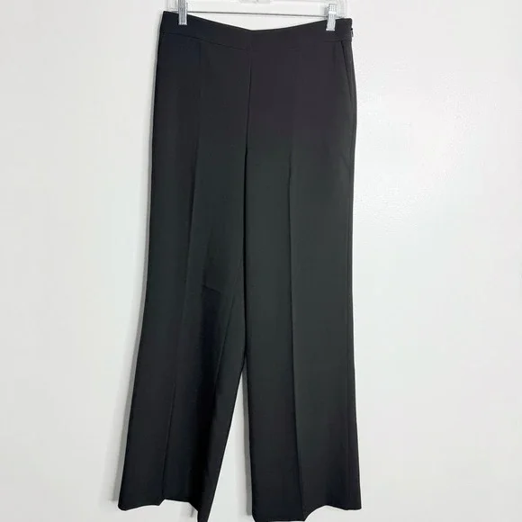 NWOT Ann Taylor The Wide Leg Pant in Fluid Crepe Black Size 4 Workwear - Picture 2 of 10